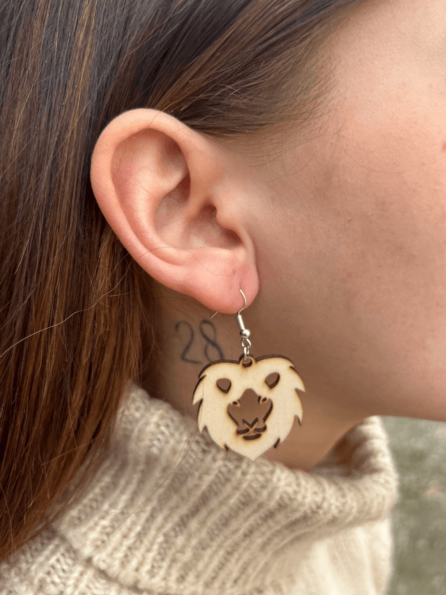 Boucles d&#039;oreilles collection nature - Lion
